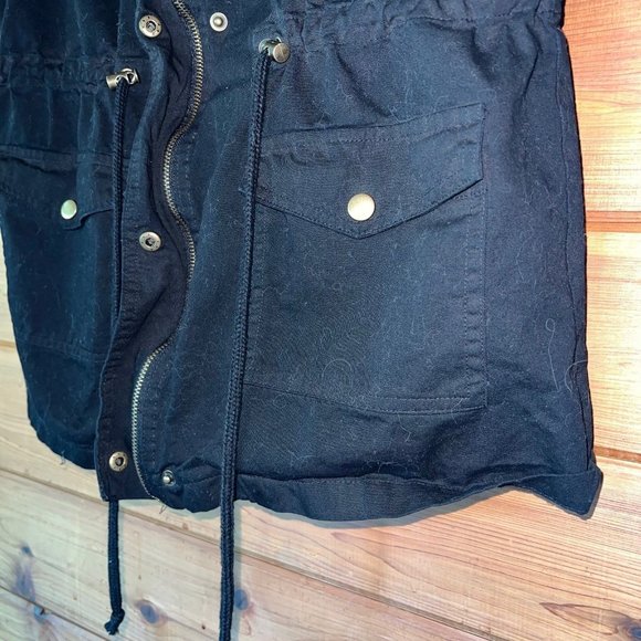 Le3no Black Hooded Anorak Vest - Picture 3 of 5